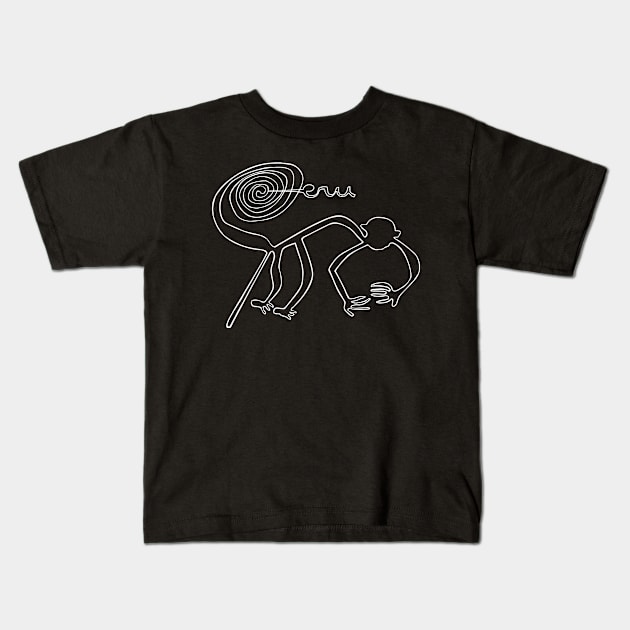 Nazca Lines. Primate monkey. Peruvian culture. Peru Kids T-Shirt by Ideas Design